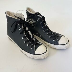 CONVERSE ALL STAR CHUCK TAYLOR HI STORM WIND GRAY LEATHER SHOES